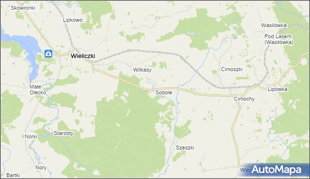 mapa Sobole gmina Wieliczki, Sobole gmina Wieliczki na mapie Targeo