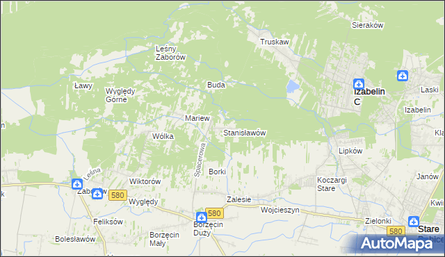 mapa Stanisławów gmina Stare Babice, Stanisławów gmina Stare Babice na mapie Targeo