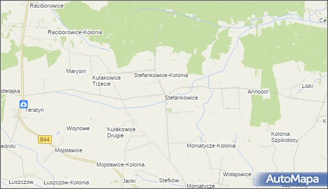 mapa Stefankowice, Stefankowice na mapie Targeo