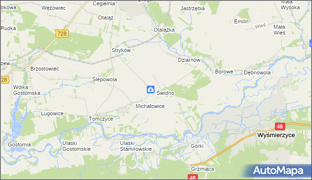 mapa Świdno gmina Mogielnica, Świdno gmina Mogielnica na mapie Targeo