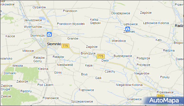 mapa Waganowice, Waganowice na mapie Targeo