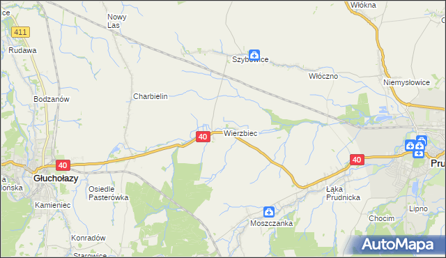 mapa Wierzbiec, Wierzbiec na mapie Targeo