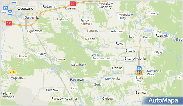 mapa Wólka Dobromirowa, Wólka Dobromirowa na mapie Targeo