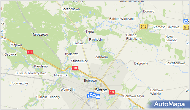 mapa Żarówka gmina Sierpc, Żarówka gmina Sierpc na mapie Targeo