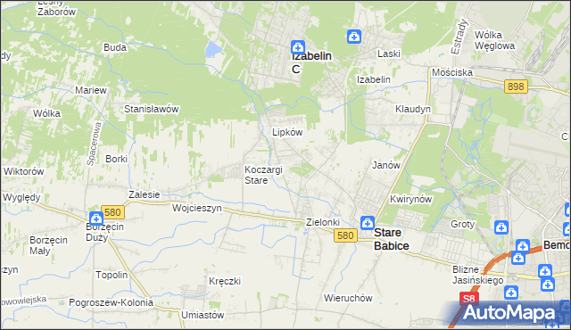 mapa Zielonki-Wieś, Zielonki-Wieś na mapie Targeo