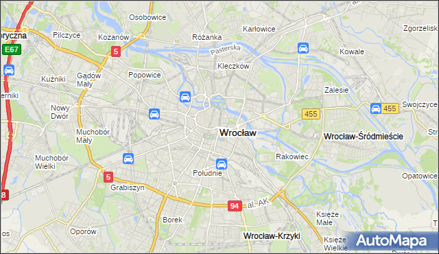 mapa Wrocławia, Wrocław na mapie Targeo