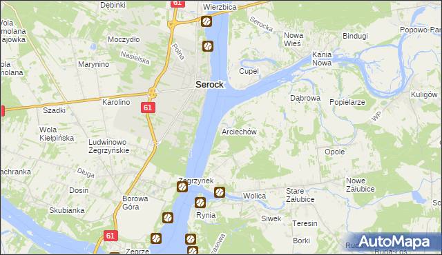 mapa Arciechów gmina Radzymin, Arciechów gmina Radzymin na mapie Targeo