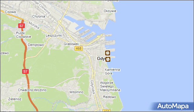 mapa Gdyni, Gdynia na mapie Targeo