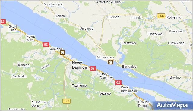 mapa Murzynowo gmina Brudzeń Duży, Murzynowo gmina Brudzeń Duży na mapie Targeo