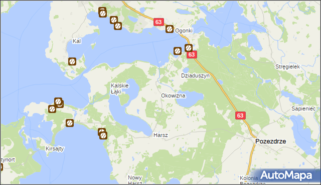 mapa Okowizna, Okowizna na mapie Targeo