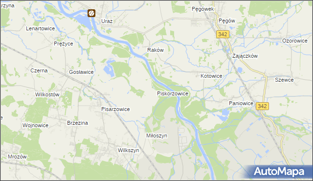 mapa Piskorzowice, Piskorzowice na mapie Targeo