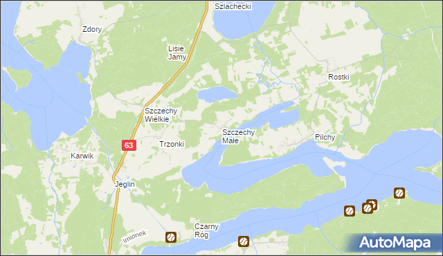 mapa Szczechy Małe, Szczechy Małe na mapie Targeo
