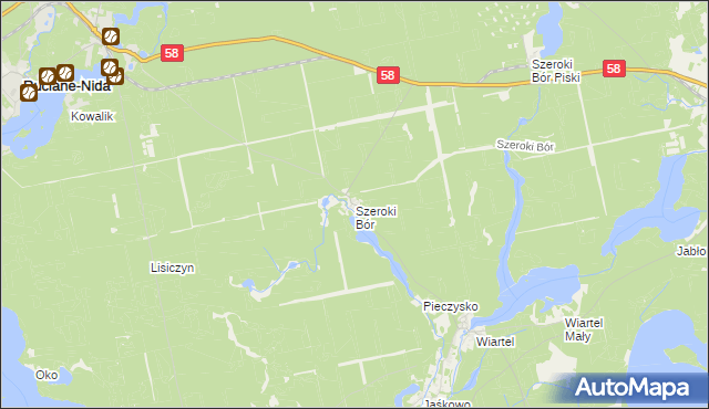 mapa Szeroki Bór, Szeroki Bór na mapie Targeo