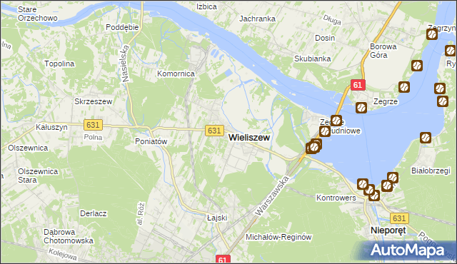 mapa Wieliszew, Wieliszew na mapie Targeo