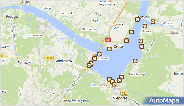 mapa Zegrze Południowe, Zegrze Południowe na mapie Targeo