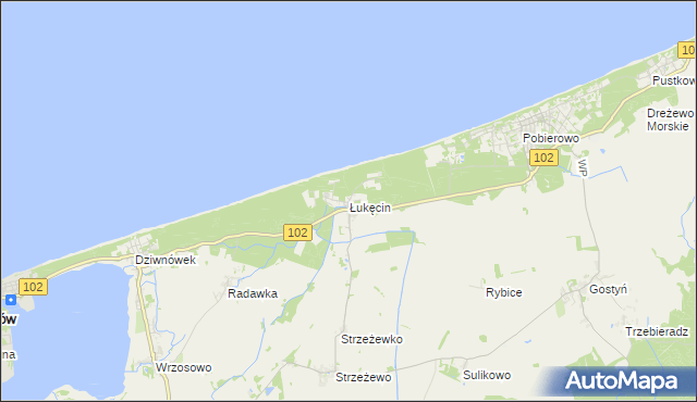 mapa Łukęcin, Łukęcin na mapie Targeo