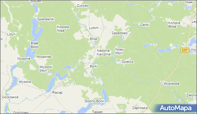 mapa Nadolnik gmina Tuchola, Nadolnik gmina Tuchola na mapie Targeo