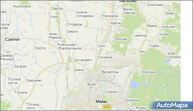 mapa Chorzelów, Chorzelów na mapie Targeo