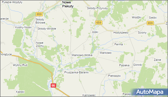 mapa Lendowo-Budy, Lendowo-Budy na mapie Targeo