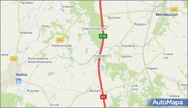 mapa Kierwałd, Kierwałd na mapie Targeo