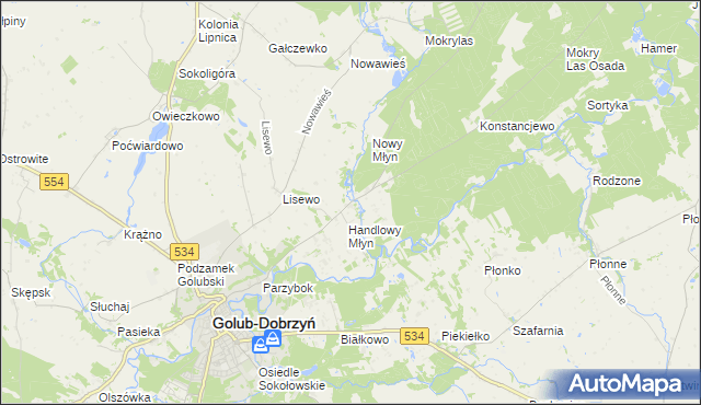 mapa Lisewo-Młyn, Lisewo-Młyn na mapie Targeo