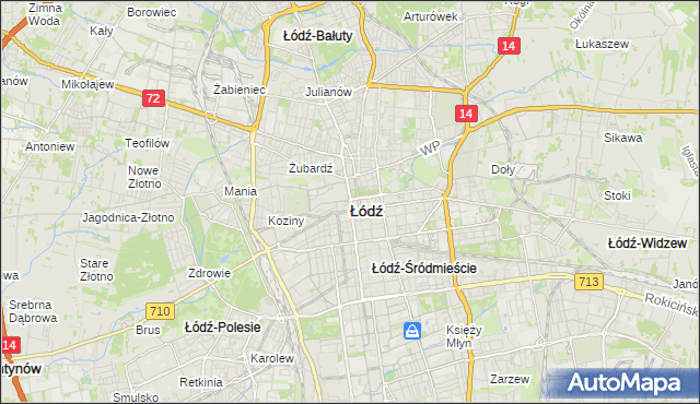mapa Łodzi, Łódź na mapie Targeo