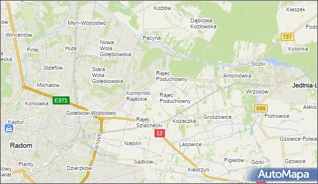 mapa Rajec Poduchowny, Rajec Poduchowny na mapie Targeo