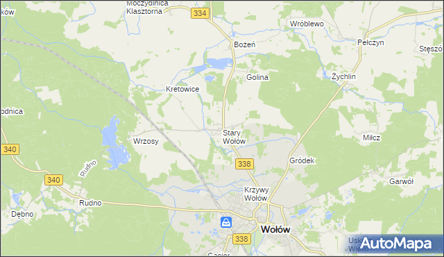 mapa Stary Wołów, Stary Wołów na mapie Targeo