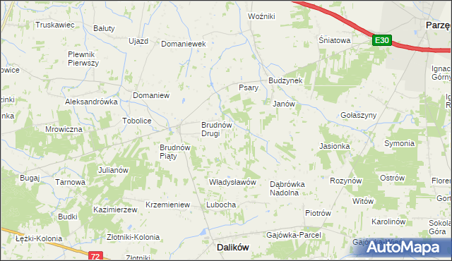 mapa Stefanów gmina Dalików, Stefanów gmina Dalików na mapie Targeo