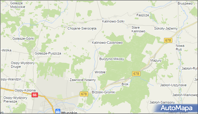 mapa Buczyno-Mikosy, Buczyno-Mikosy na mapie Targeo