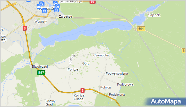 mapa Czarnucha, Czarnucha na mapie Targeo