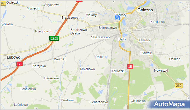 mapa Dalki, Dalki na mapie Targeo