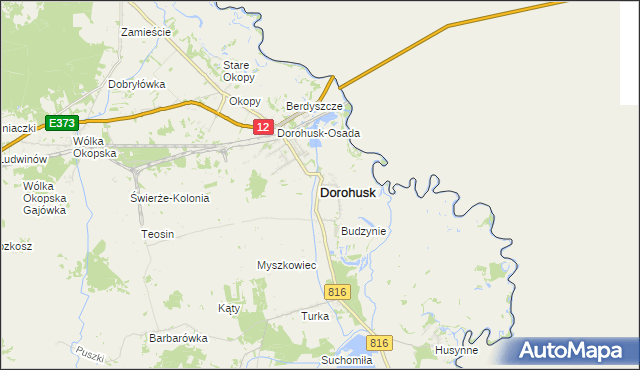 mapa Dorohusk, Dorohusk na mapie Targeo