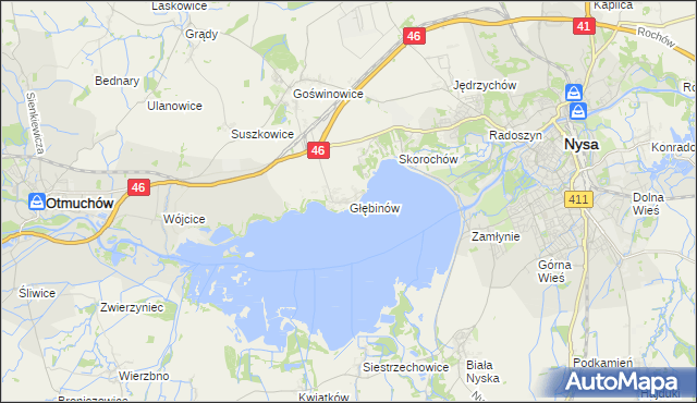 mapa Głębinów, Głębinów na mapie Targeo