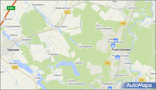 mapa Jarosławiec gmina Komorniki, Jarosławiec gmina Komorniki na mapie Targeo