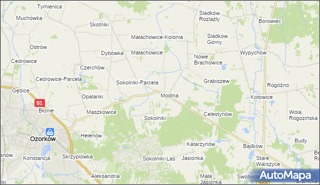 mapa Modlna, Modlna na mapie Targeo