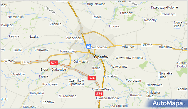 mapa Opatów, Opatów na mapie Targeo