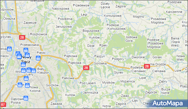 mapa Paszyn, Paszyn na mapie Targeo