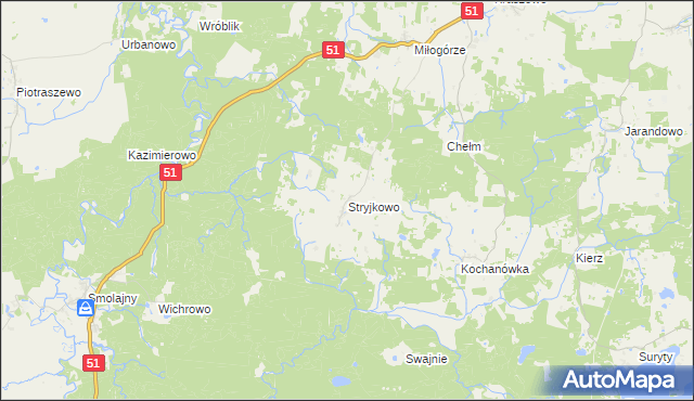 mapa Stryjkowo, Stryjkowo na mapie Targeo
