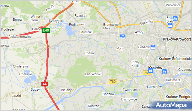 mapa Wola Justowska, Wola Justowska na mapie Targeo