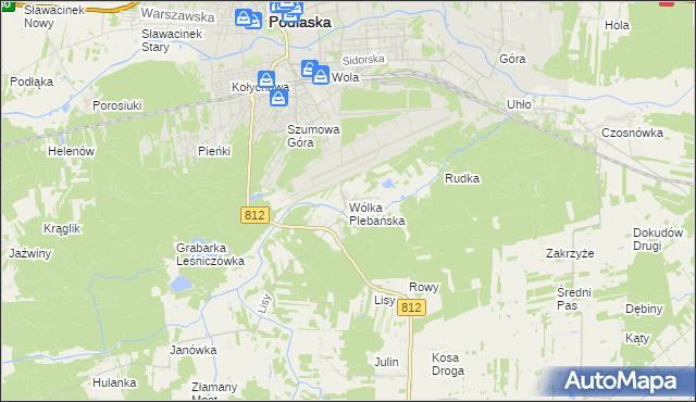 mapa Wólka Plebańska gmina Biała Podlaska, Wólka Plebańska gmina Biała Podlaska na mapie Targeo