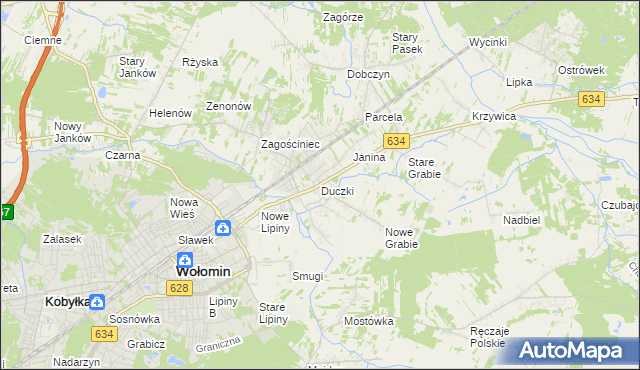 mapa Duczki, Duczki na mapie Targeo