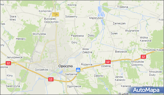 mapa Wola Załężna, Wola Załężna na mapie Targeo