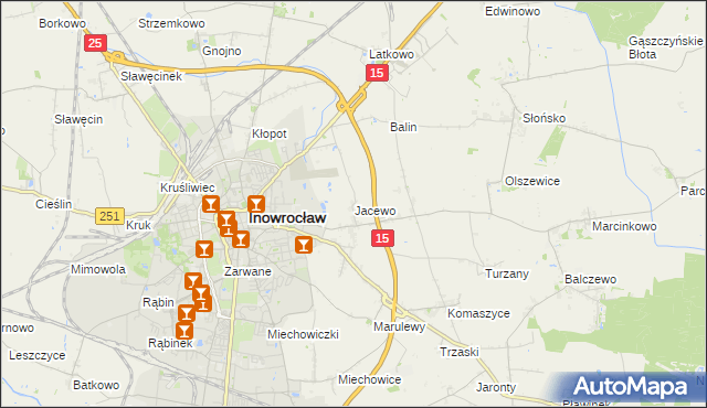 mapa Jacewo, Jacewo na mapie Targeo
