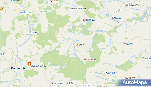 mapa Jaszów, Jaszów na mapie Targeo