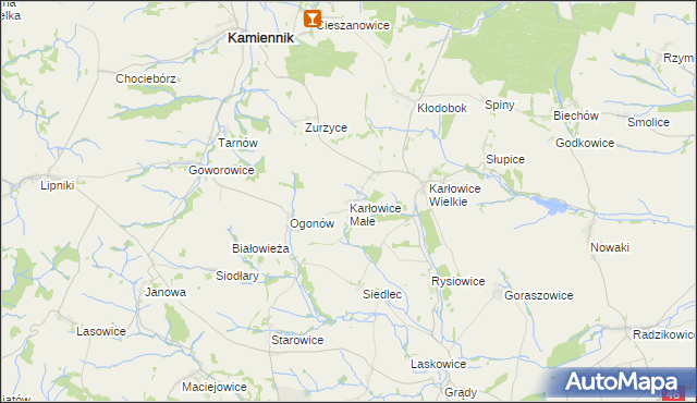 mapa Karłowice Małe, Karłowice Małe na mapie Targeo