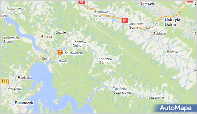 mapa Łobozew Górny, Łobozew Górny na mapie Targeo