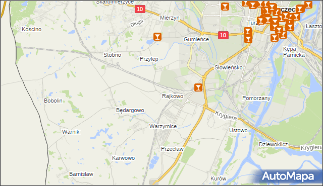 mapa Rajkowo, Rajkowo na mapie Targeo