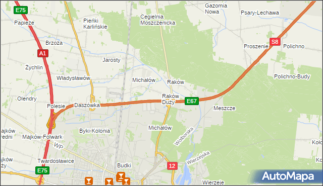 mapa Raków Duży, Raków Duży na mapie Targeo