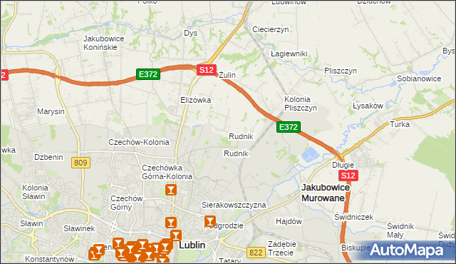 mapa Rudnik gmina Wólka, Rudnik gmina Wólka na mapie Targeo